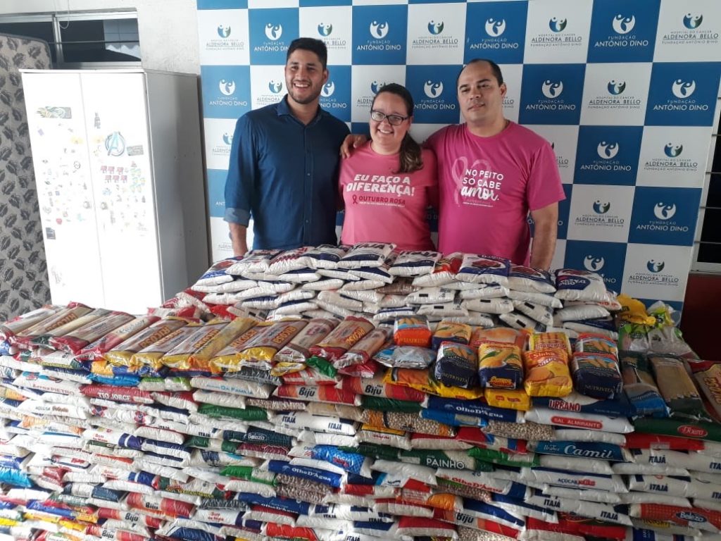 Com apoio de Estevão Aragão, Grupo WP entrega uma tonelada de alimentos ao Aldenora Bello